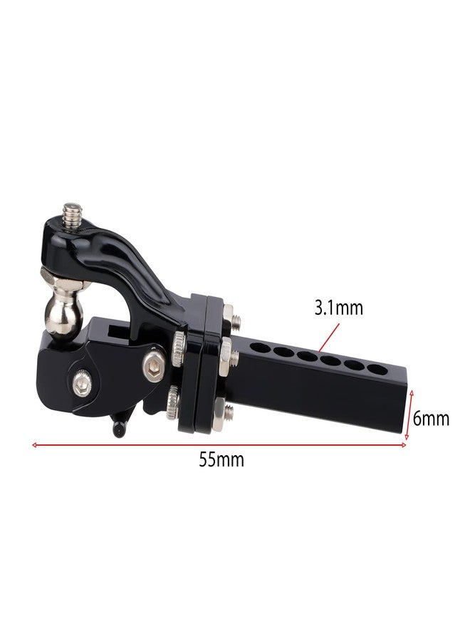 DJX CNC Aluminum Tow Trailer Hook Hitch Receiver for 1:10 RC Crawler Car Traxxas TRX4 Axial SCX10 90046 90047 (Black) - Image 4